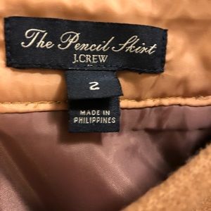 Jcrew camel wool pencil skirt